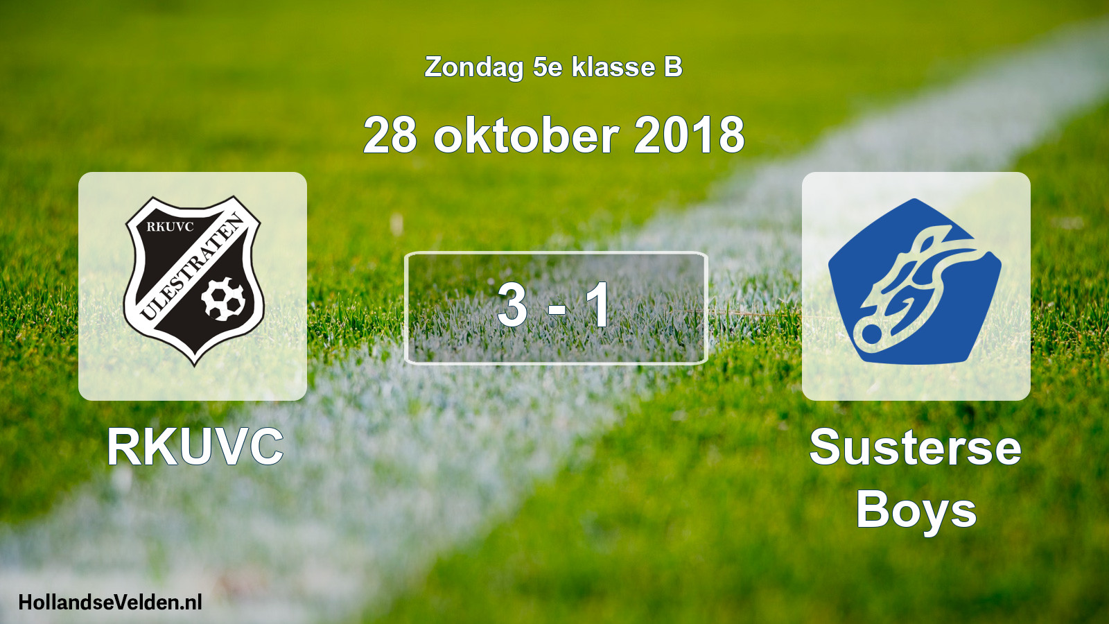Total number of matches played: RKUVC - Susterse Boys 3 - 1 (28 October 2018)