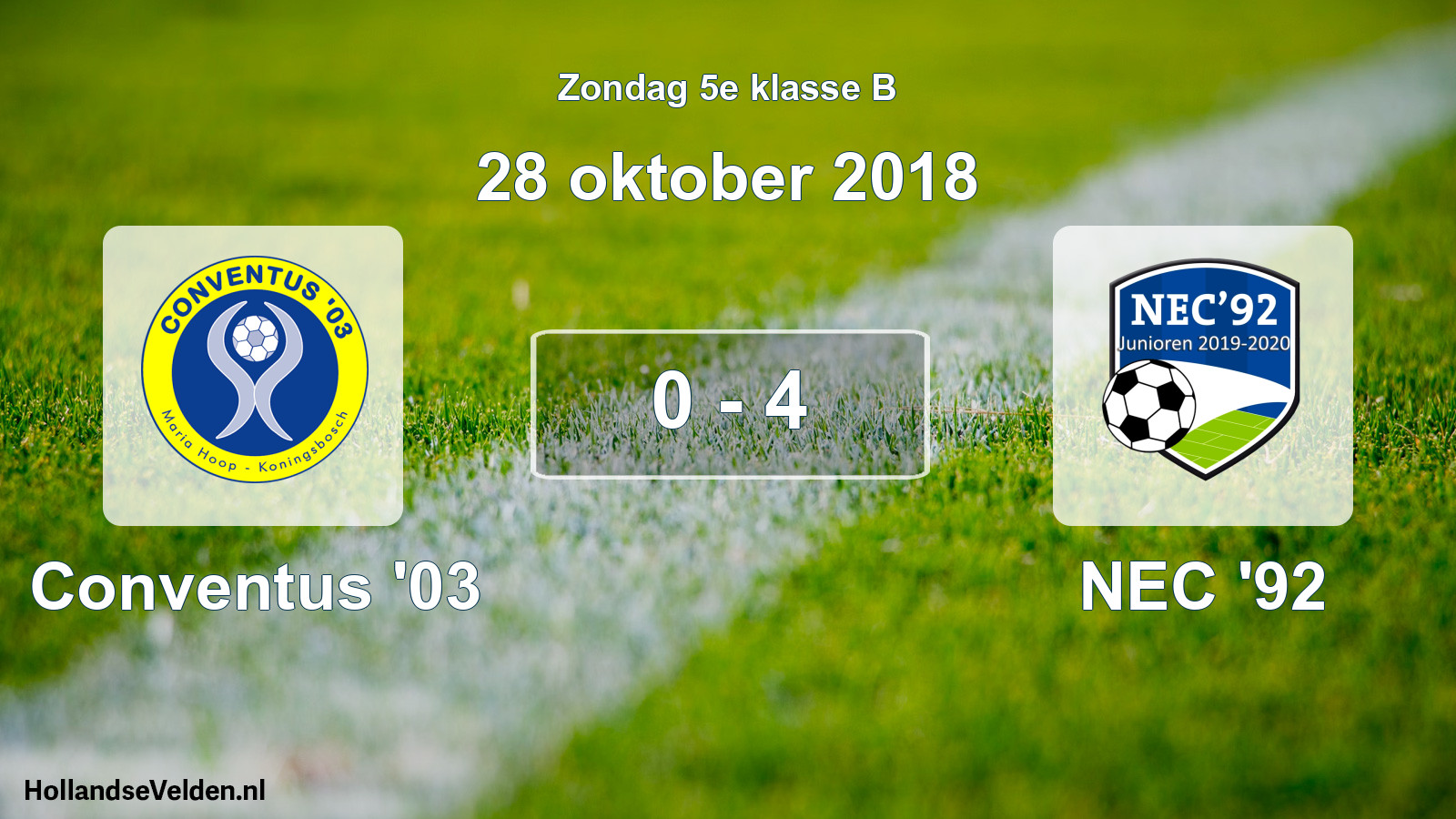 Total number of matches played: Conventus '03 - NEC '92 0 - 4 (28 October 2018)