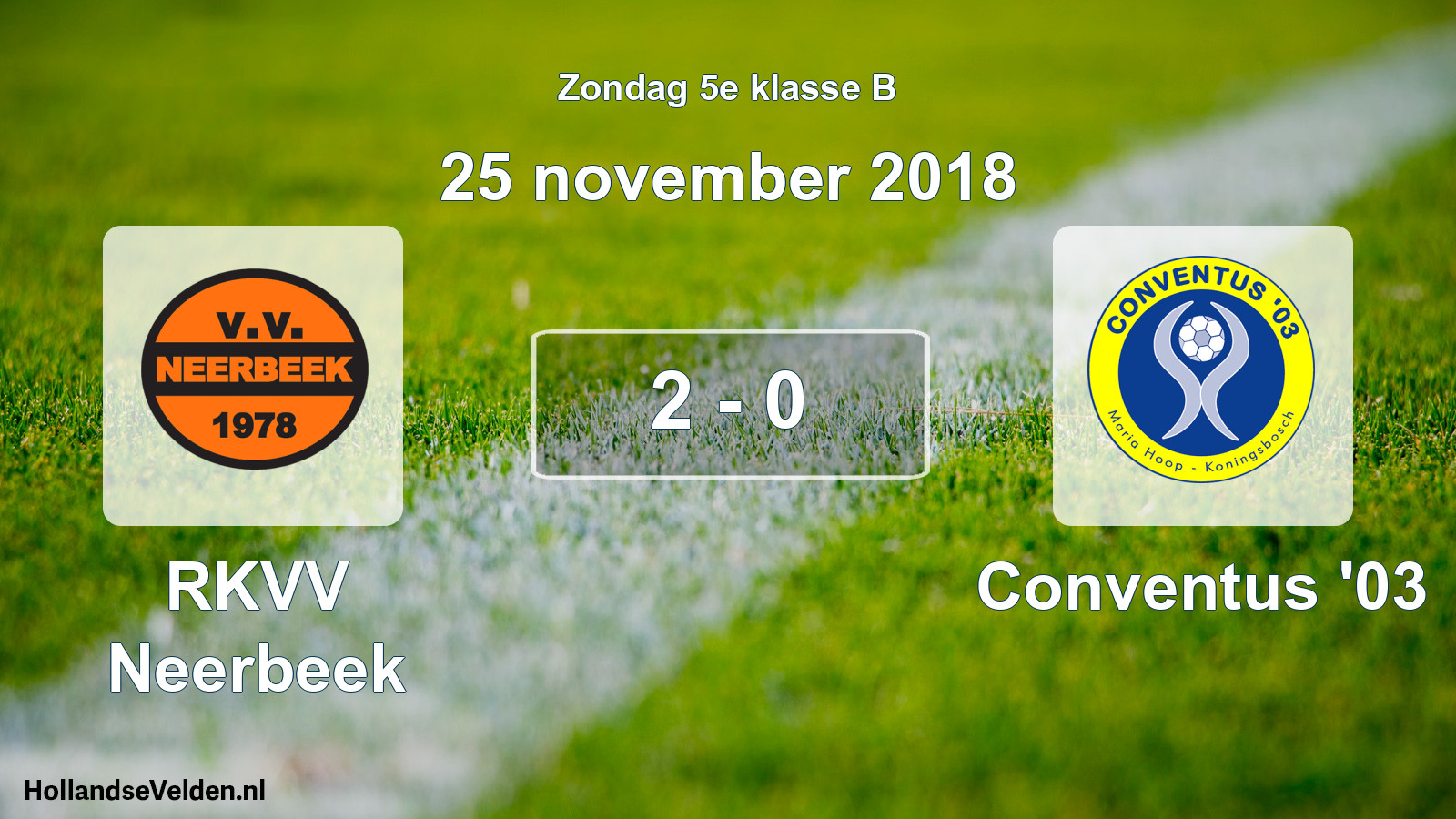 Total number of matches played: RKVV Neerbeek - Conventus '03 2 - 0 (25 November 2018)