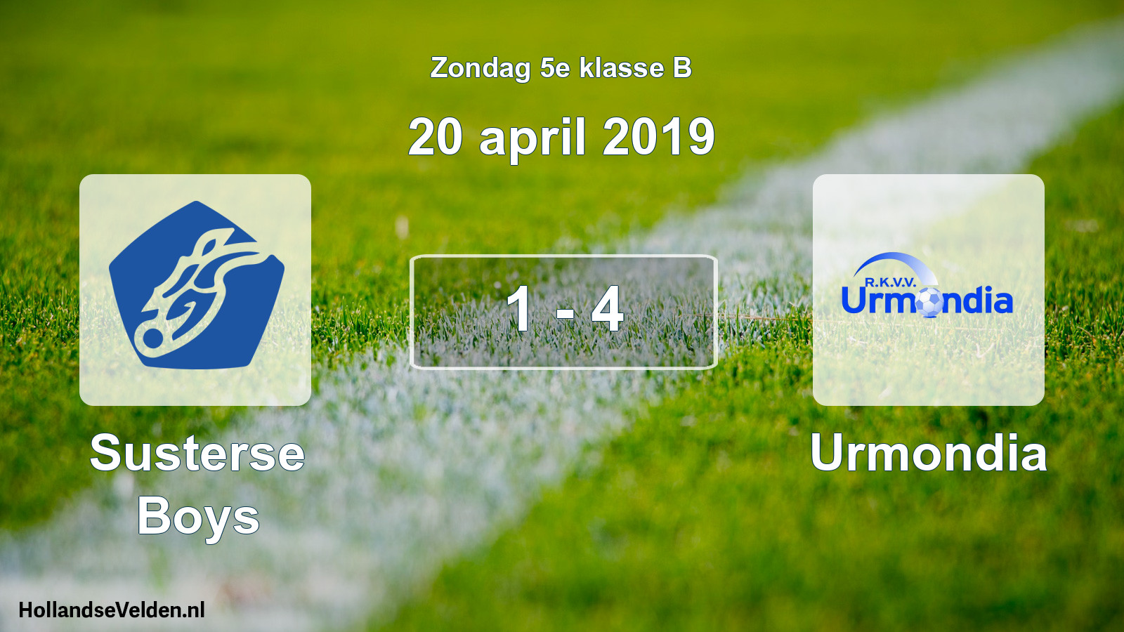 Total number of matches played: Susterse Boys - Urmondia 1 - 4 (20 April 2019)