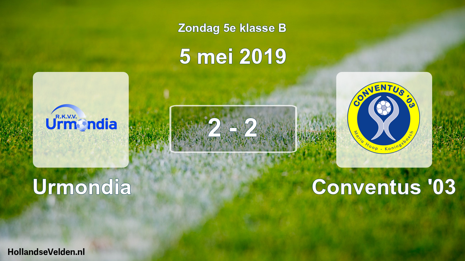 Total number of matches played: Urmondia - Conventus '03 2 - 2 (5 May 2019)