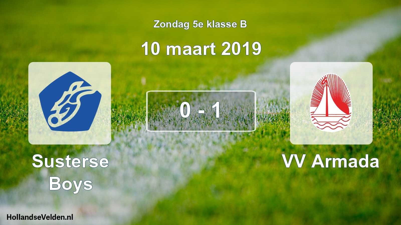 Total number of matches played: Susterse Boys - VV Armada 0 - 1 (10 March 2019)