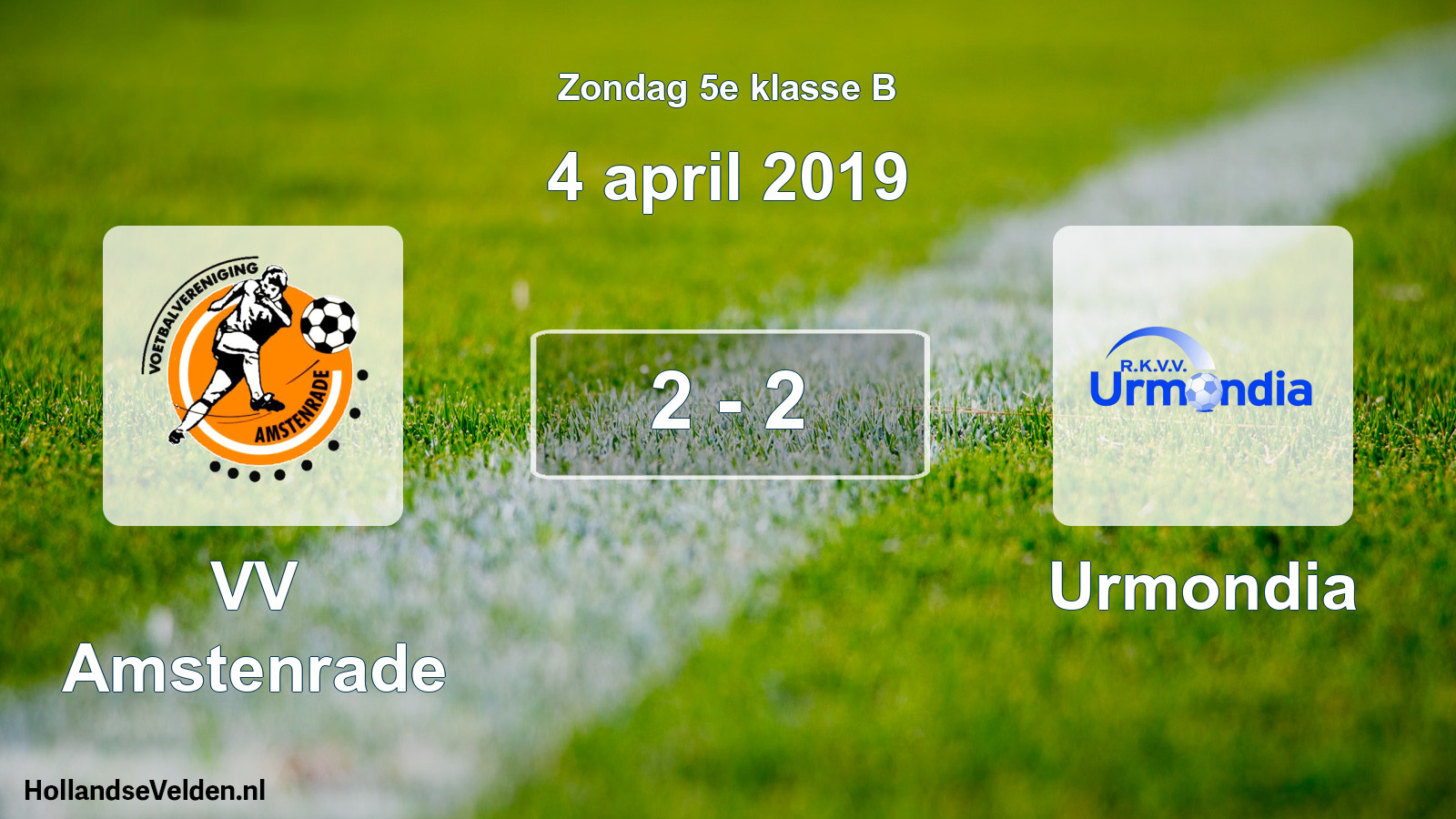 Total number of matches played: VV Amstenrade - Urmondia 2 - 2 (4 April 2019)