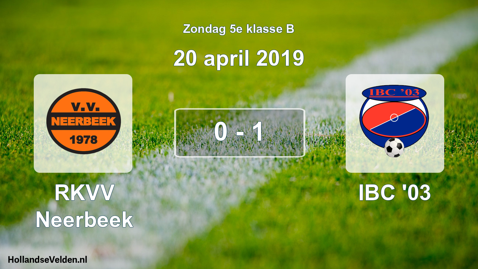 Total number of matches played: RKVV Neerbeek - IBC '03 0 - 1 (20 April 2019)