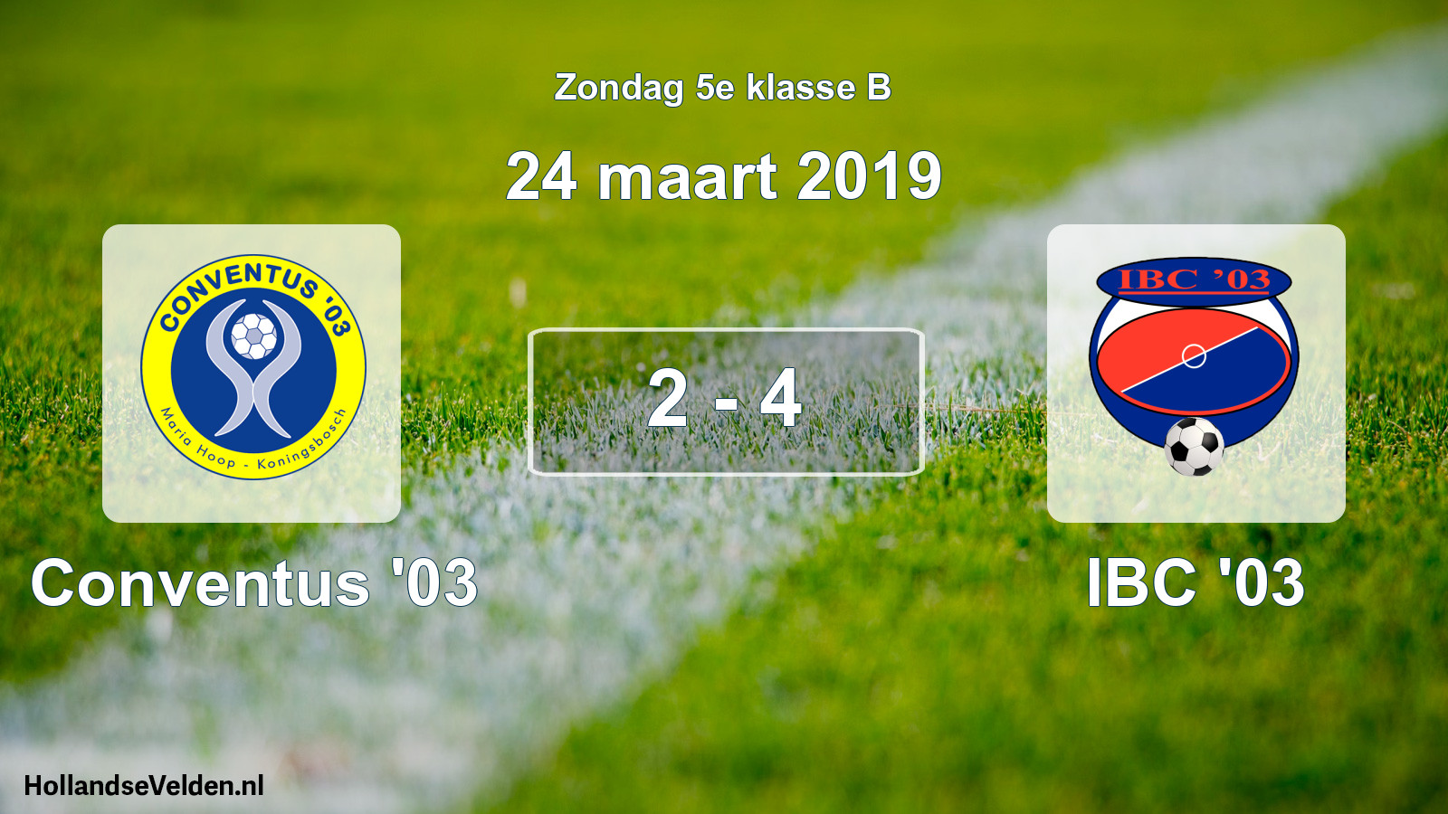 Total number of matches played: Conventus '03 - IBC '03 2 - 4 (24 March 2019)