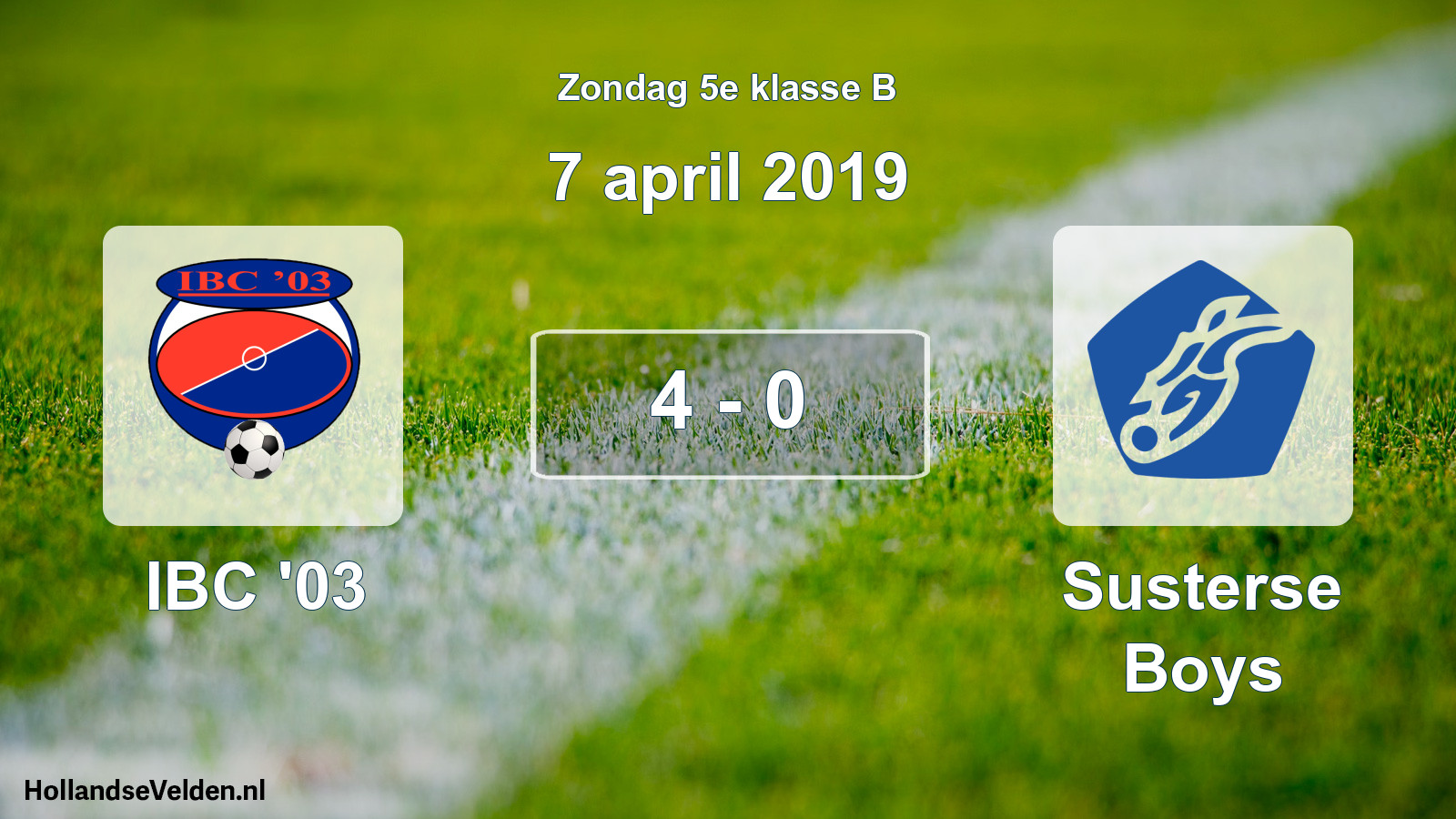 Total number of matches played: IBC '03 - Susterse Boys 4 - 0 (7 April 2019)
