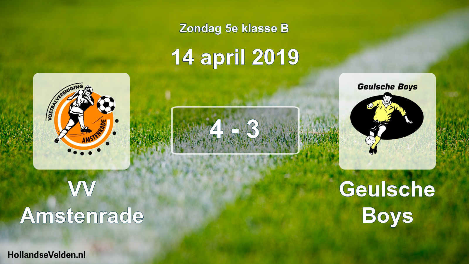 Total number of matches played: VV Amstenrade - Geulsche Boys 4 - 3 (14 April 2019)
