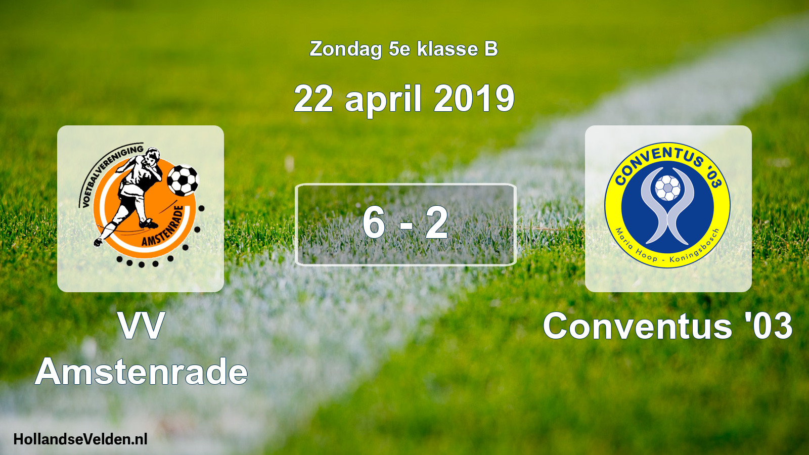 Total number of matches played: VV Amstenrade - Conventus '03 6 - 2 (22 April 2019)