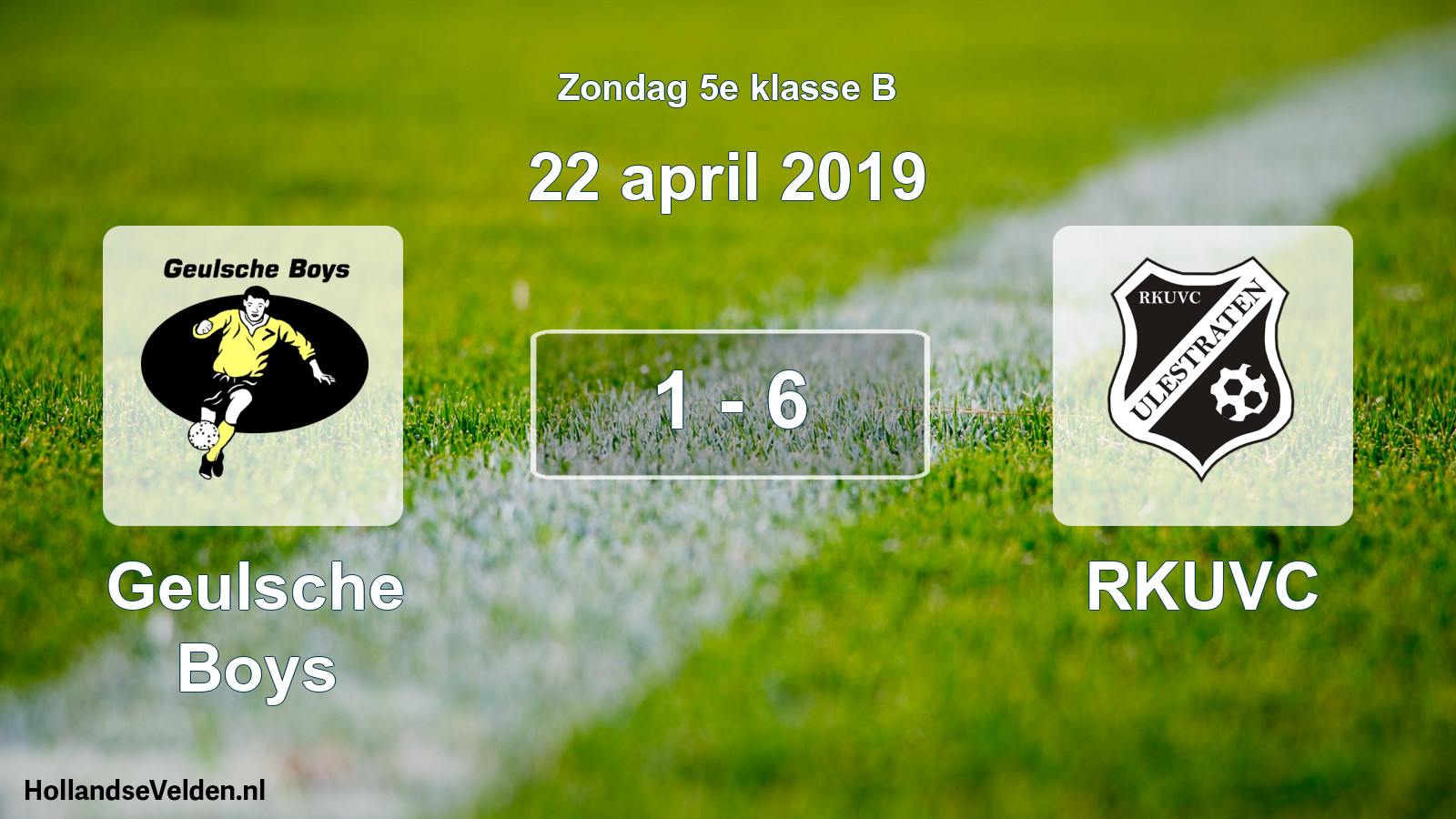 Total number of matches played: Geulsche Boys - RKUVC 1 - 6 (22 April 2019)