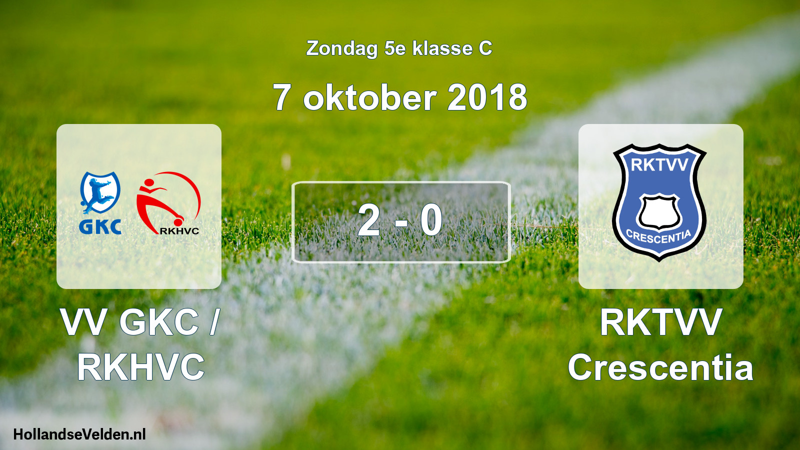 Total number of matches played: VV GKC / RKHVC - RKTVV Crescentia 2 - 0 (7 October 2018)