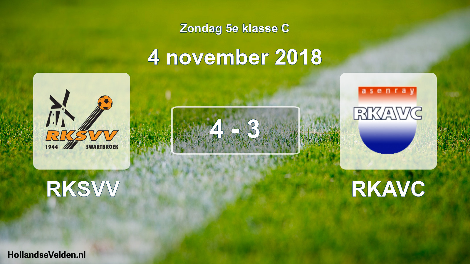 Total number of matches played: RKSVV - RKAVC 4 - 3 (4 November 2018)