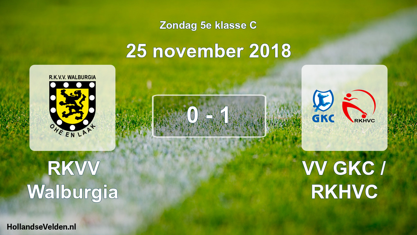Total number of matches played: RKVV Walburgia - VV GKC / RKHVC 0 - 1 (25 November 2018)