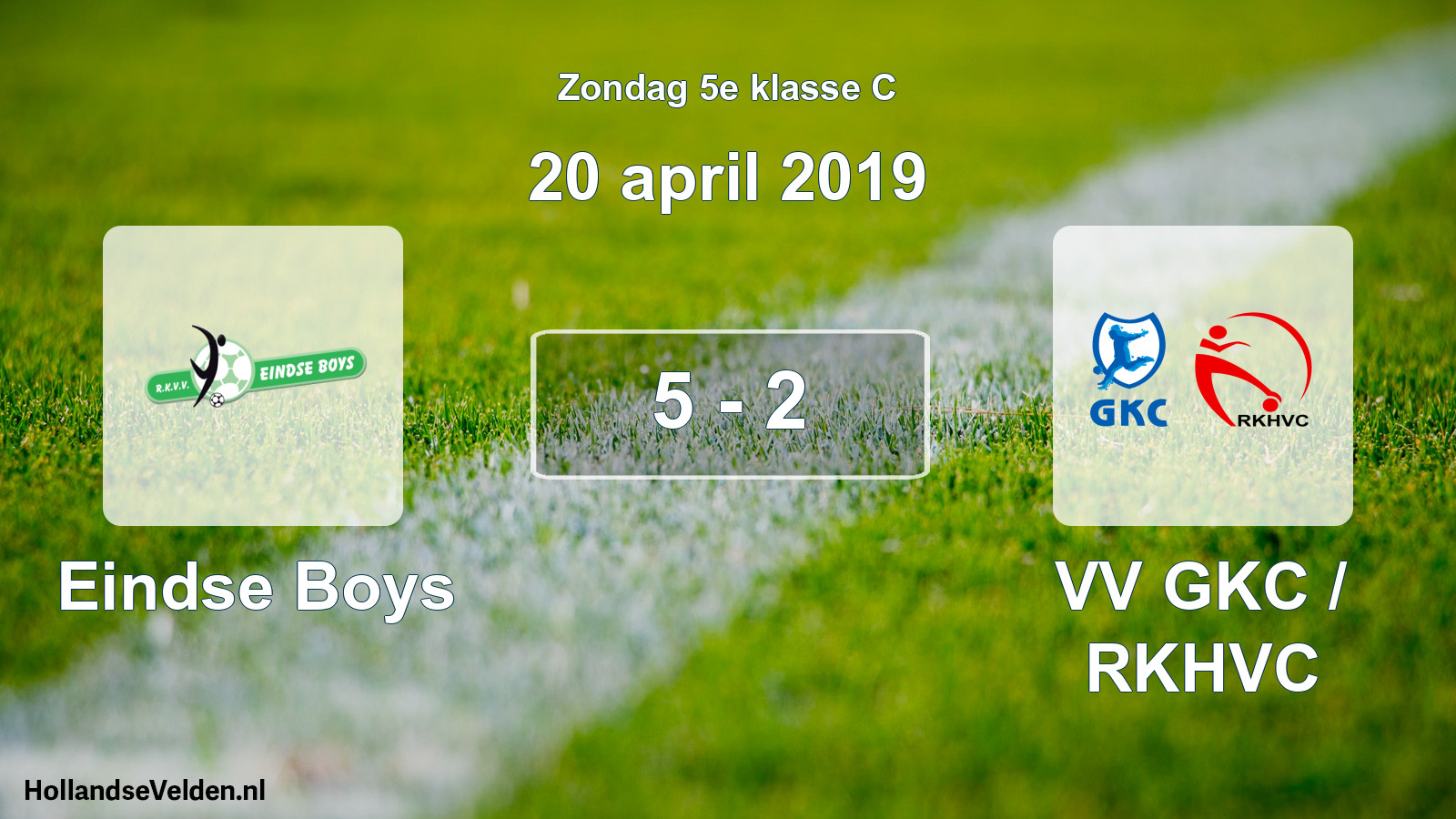 Total number of matches played: Eindse Boys - VV GKC / RKHVC 5 - 2 (20 April 2019)