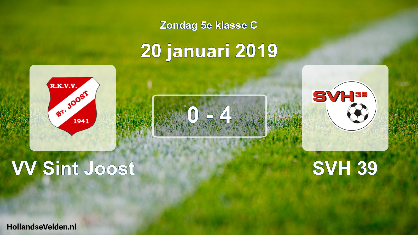 Total number of matches played: VV Sint Joost - SVH 39 0 - 4 (20 January 2019)