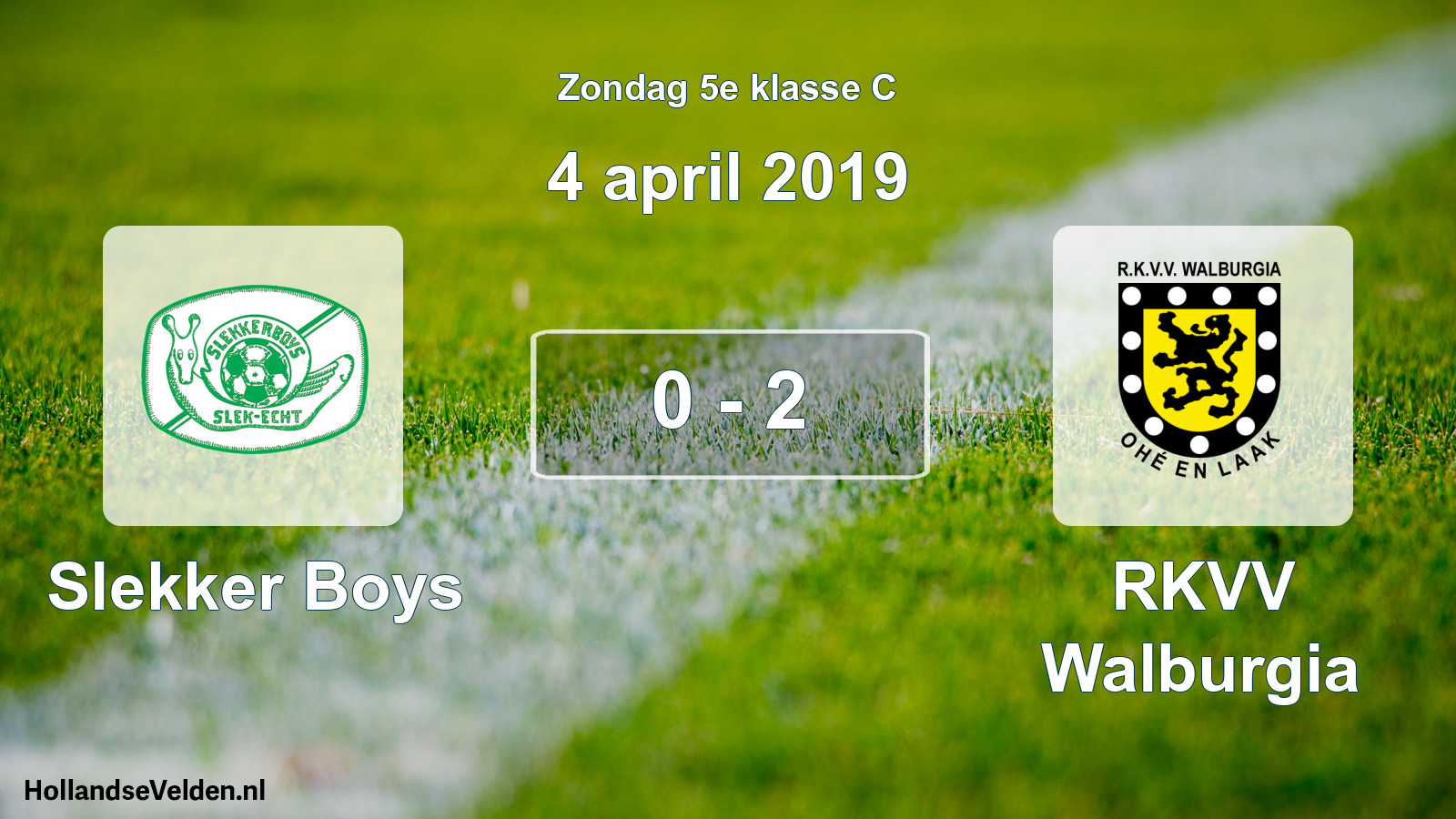 Total number of matches played: Slekker Boys - RKVV Walburgia 0 - 2 (4 April 2019)