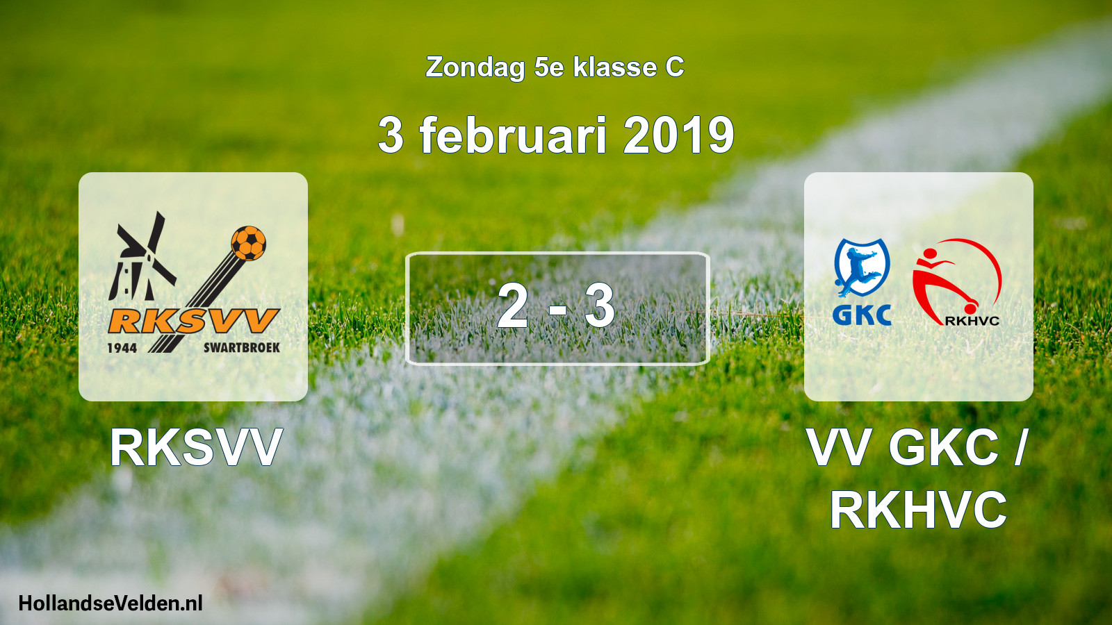 Total number of matches played: RKSVV - VV GKC / RKHVC 2 - 3 (3 February 2019)