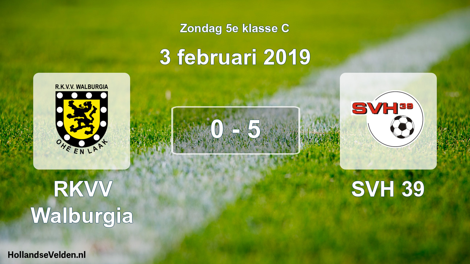 Total number of matches played: RKVV Walburgia - SVH 39 0 - 5 (3 February 2019)