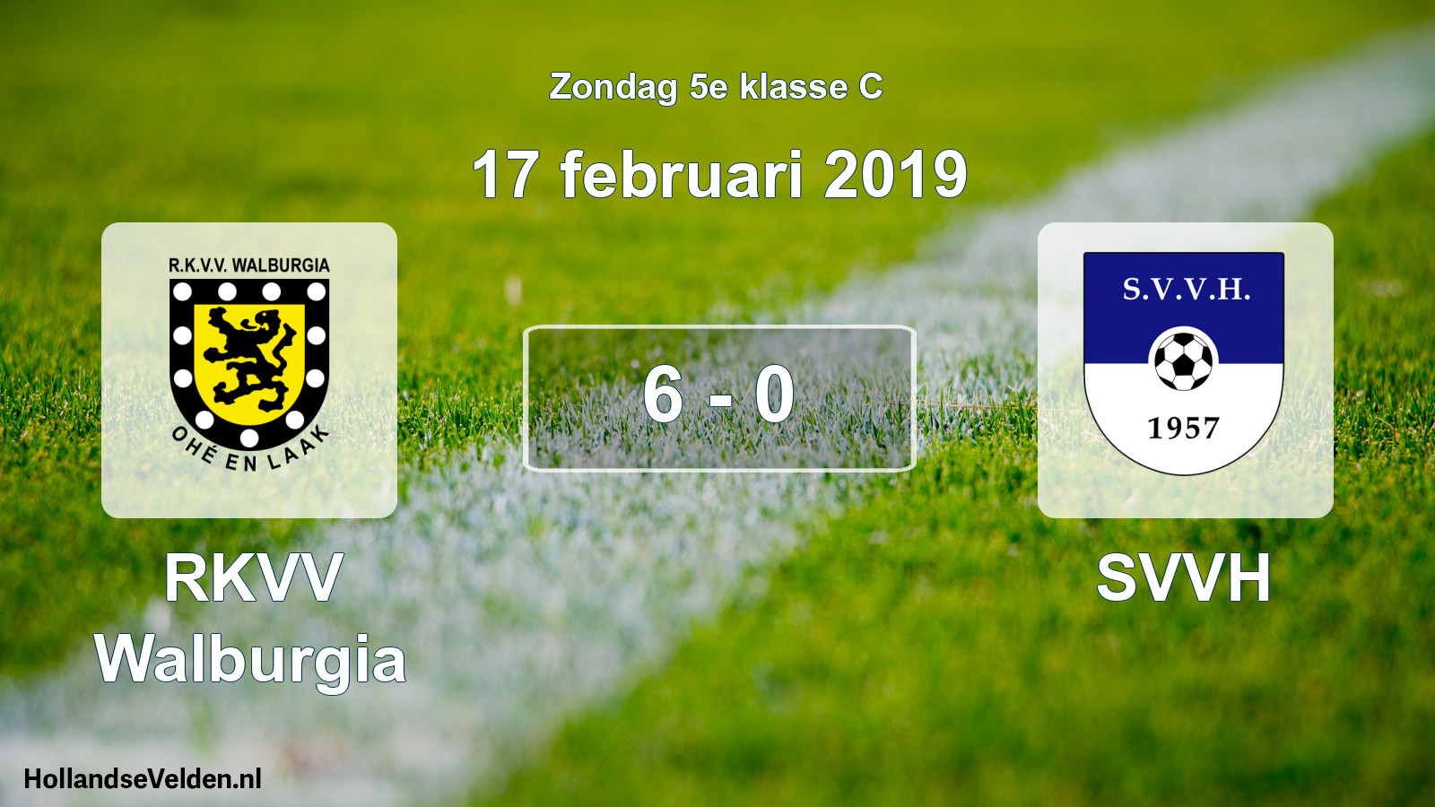 Total number of matches played: RKVV Walburgia - SVVH 6 - 0 (17 February 2019)