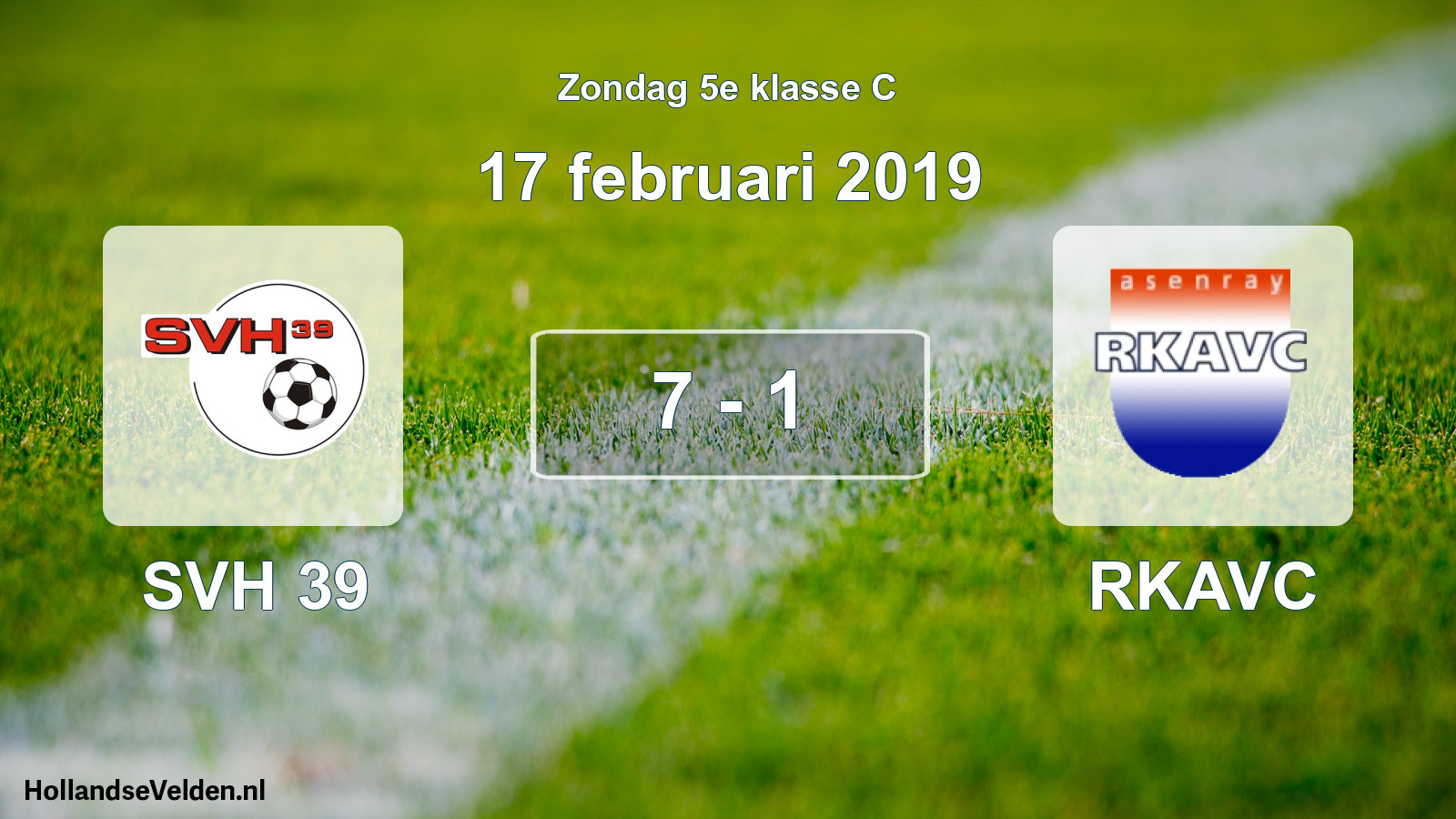 Total number of matches played: SVH 39 - RKAVC 7 - 1 (17 February 2019)