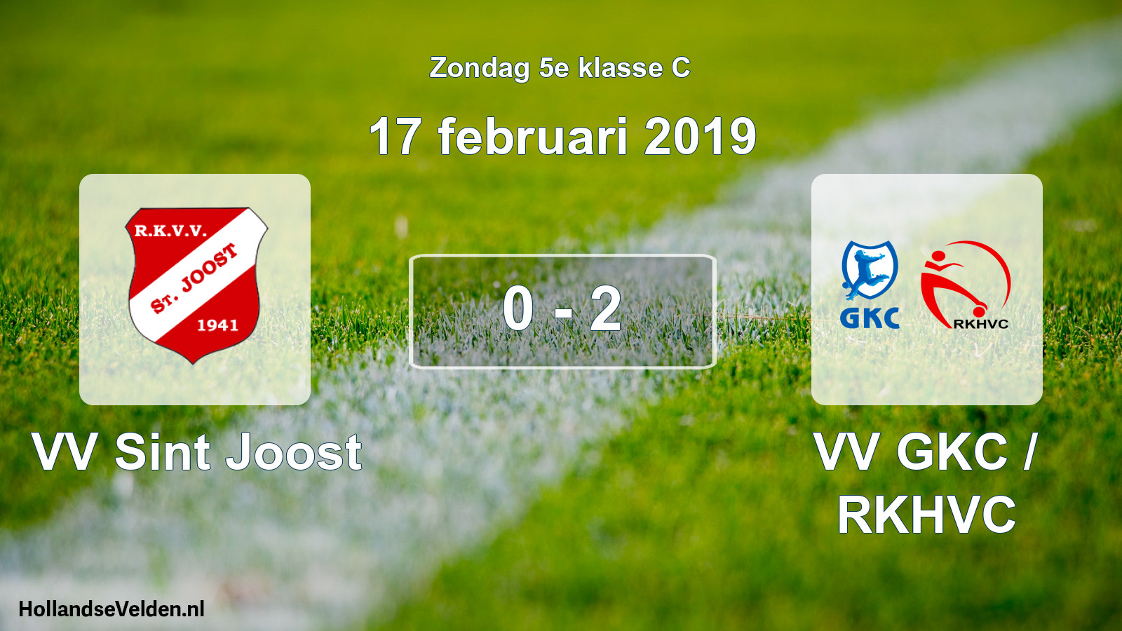 Total number of matches played: VV Sint Joost - VV GKC / RKHVC 0 - 2 (17 February 2019)