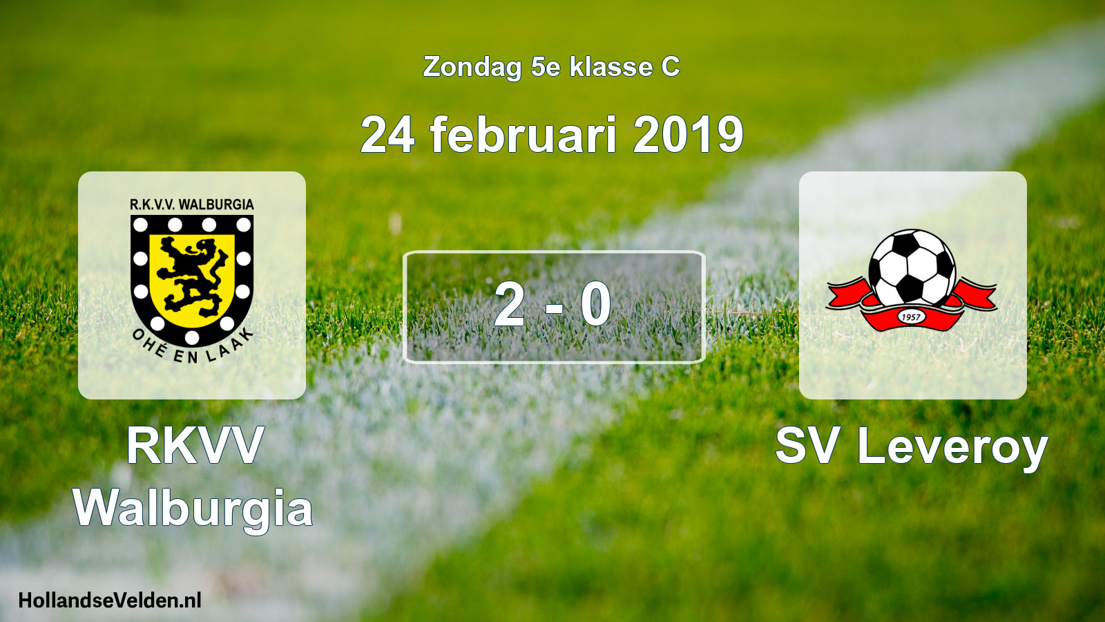 Total number of matches played: RKVV Walburgia - SV Leveroy 2 - 0 (24 February 2019)
