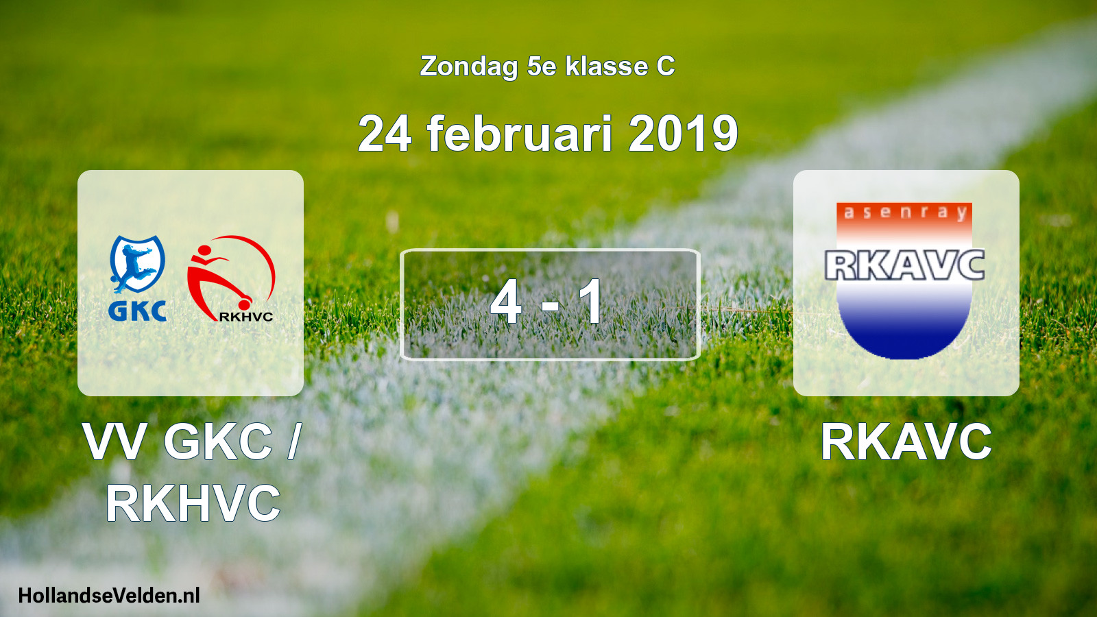 Total number of matches played: VV GKC / RKHVC - RKAVC 4 - 1 (24 February 2019)