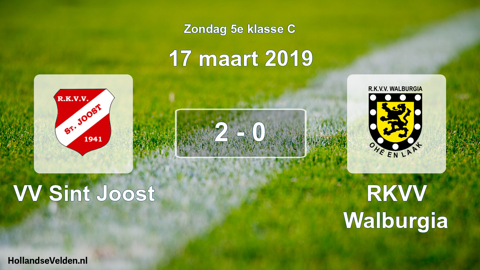 Total number of matches played: VV Sint Joost - RKVV Walburgia 2 - 0 (17 March 2019)