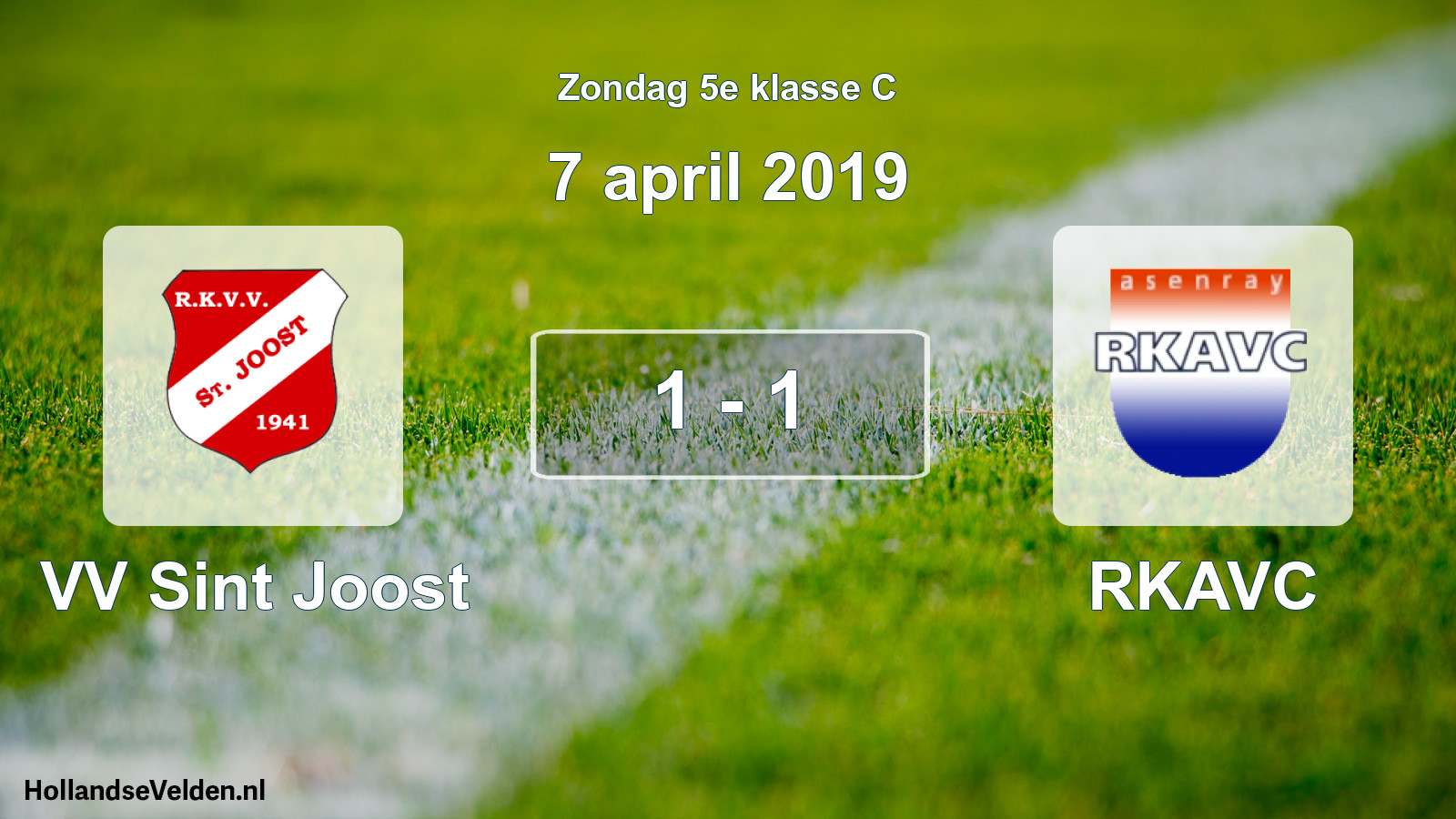 Total number of matches played: VV Sint Joost - RKAVC 1 - 1 (7 April 2019)