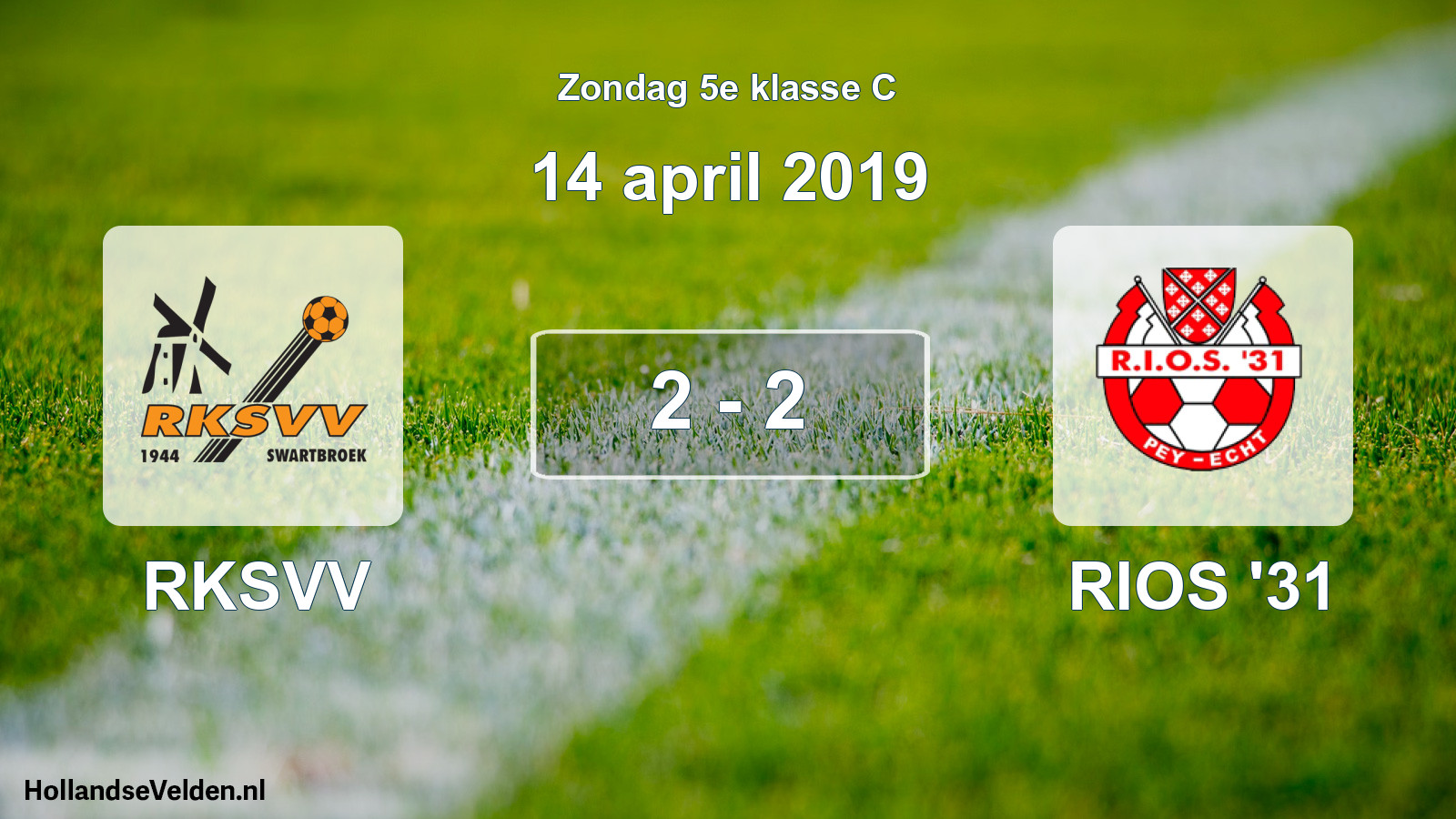 Total number of matches played: RKSVV - RIOS '31 2 - 2 (14 April 2019)
