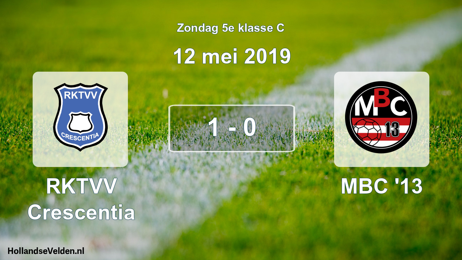 Total number of matches played: RKTVV Crescentia - MBC '13 1 - 0 (12 May 2019)