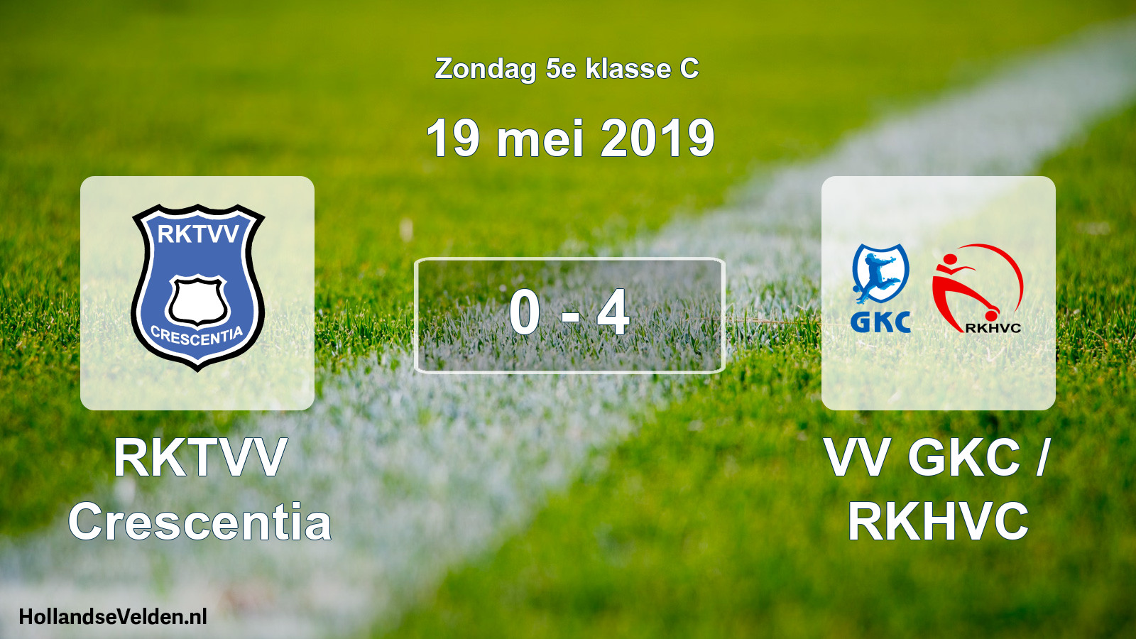 Total number of matches played: RKTVV Crescentia - VV GKC / RKHVC 0 - 4 (19 May 2019)