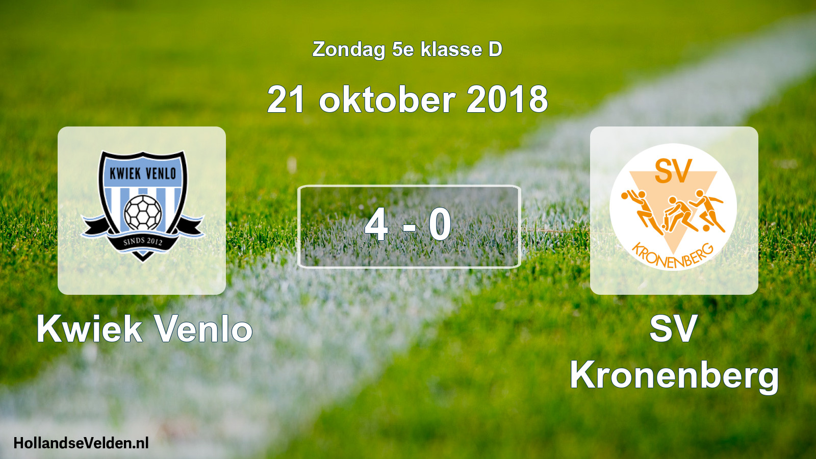 Total number of matches played: Kwiek Venlo - SV Kronenberg 4 - 0 (21 October 2018)