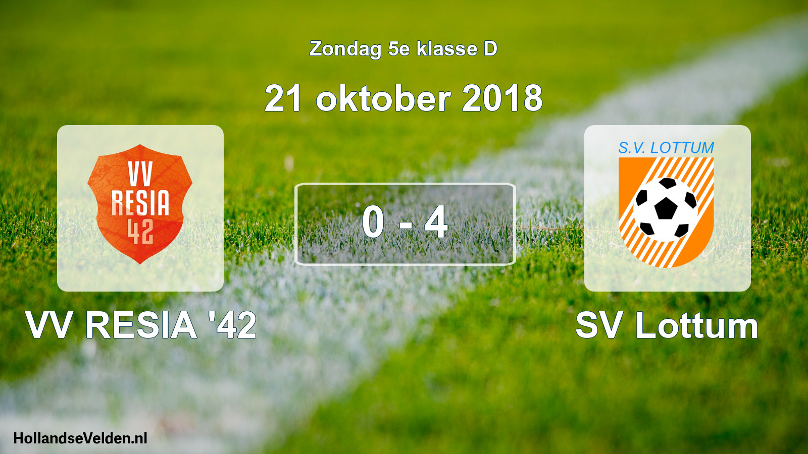 Total number of matches played: VV RESIA '42 - SV Lottum 0 - 4 (21 October 2018)