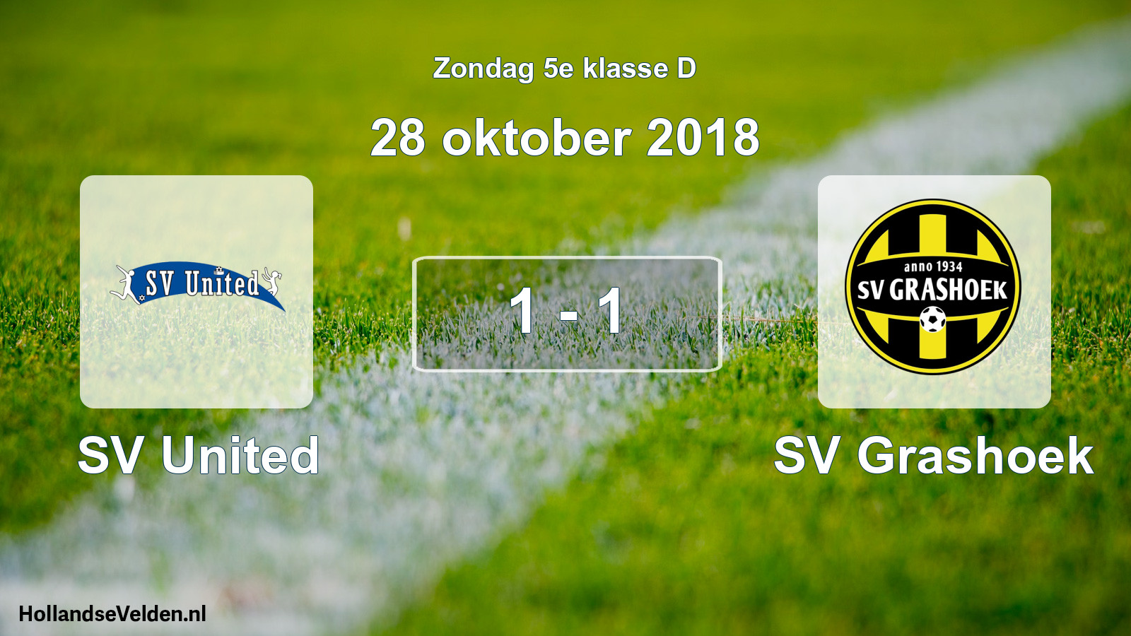 Total number of matches played: SV United - SV Grashoek 1 - 1 (28 October 2018)