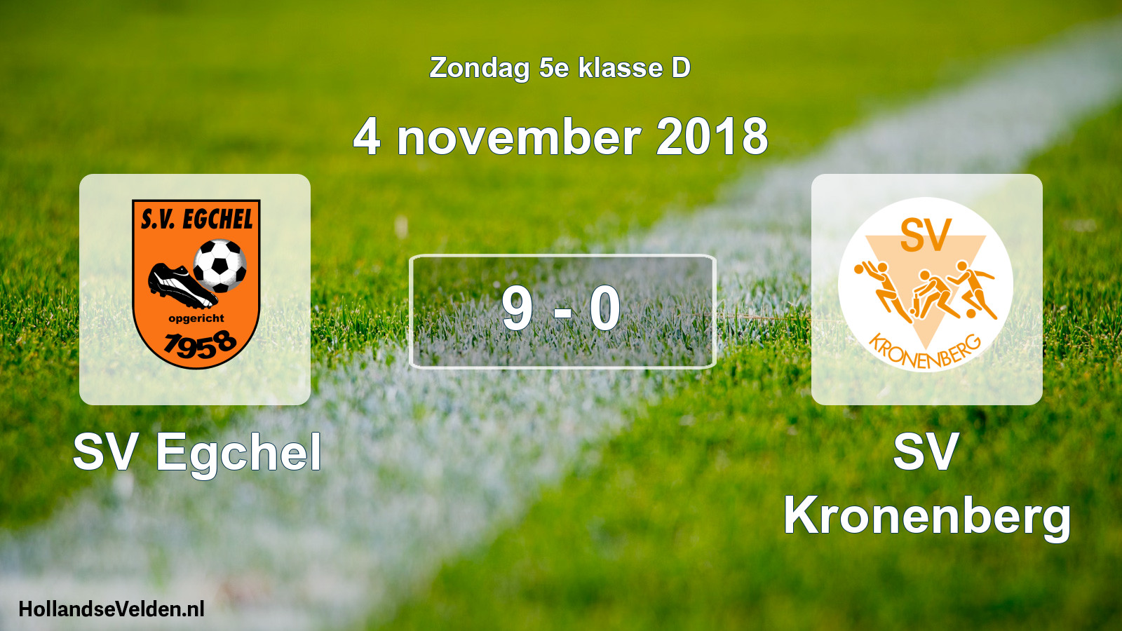 Total number of matches played: SV Egchel - SV Kronenberg 9 - 0 (4 November 2018)