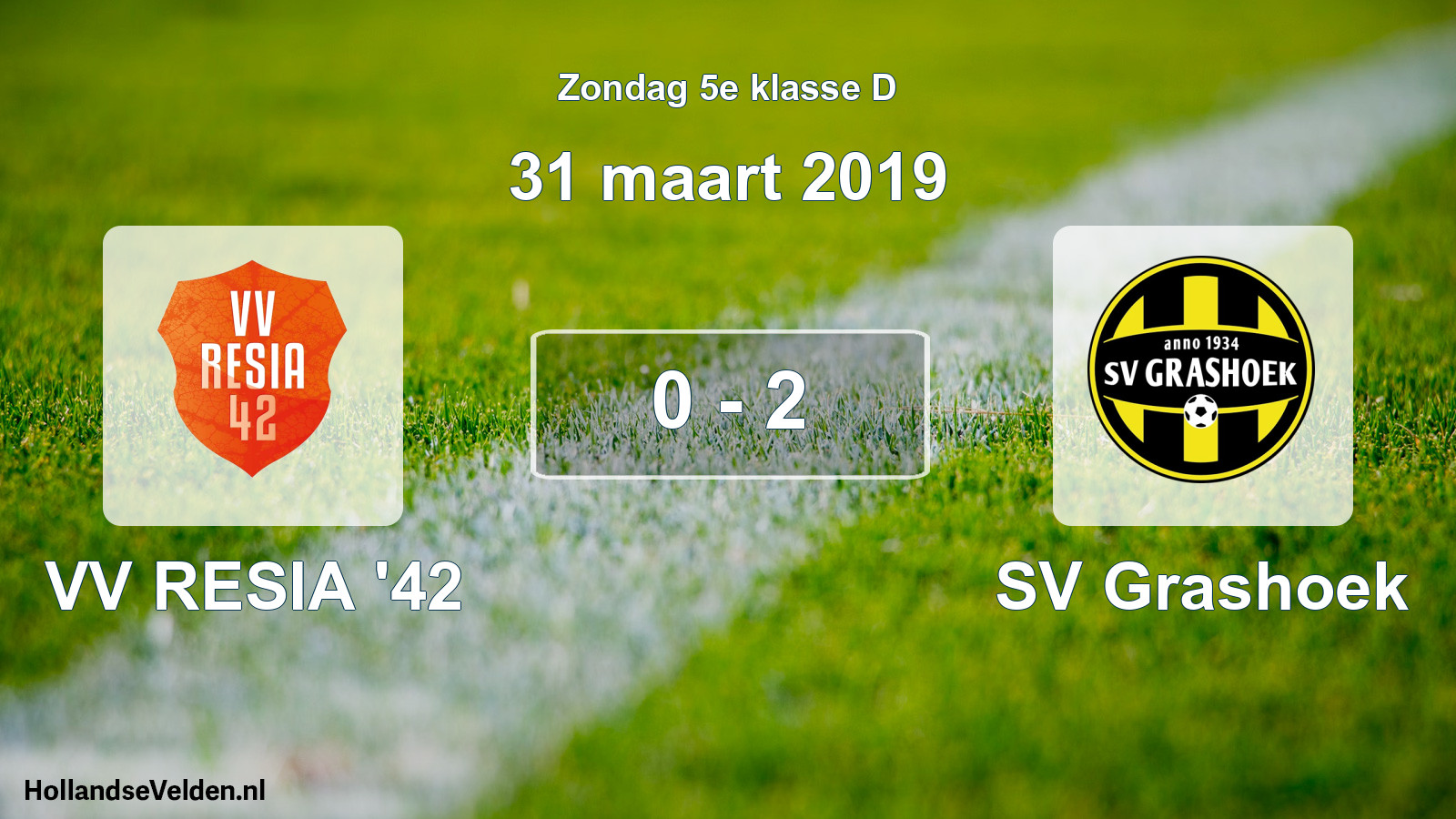 Total number of matches played: VV RESIA '42 - SV Grashoek 0 - 2 (31 March 2019)