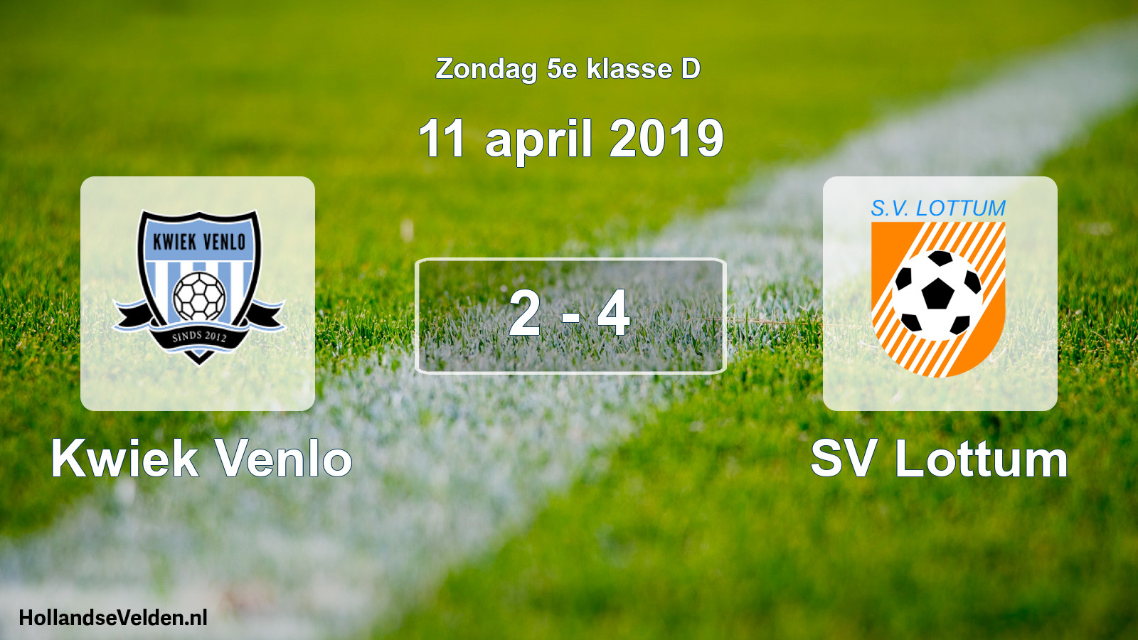 Total number of matches played: Kwiek Venlo - SV Lottum 2 - 4 (11 April 2019)