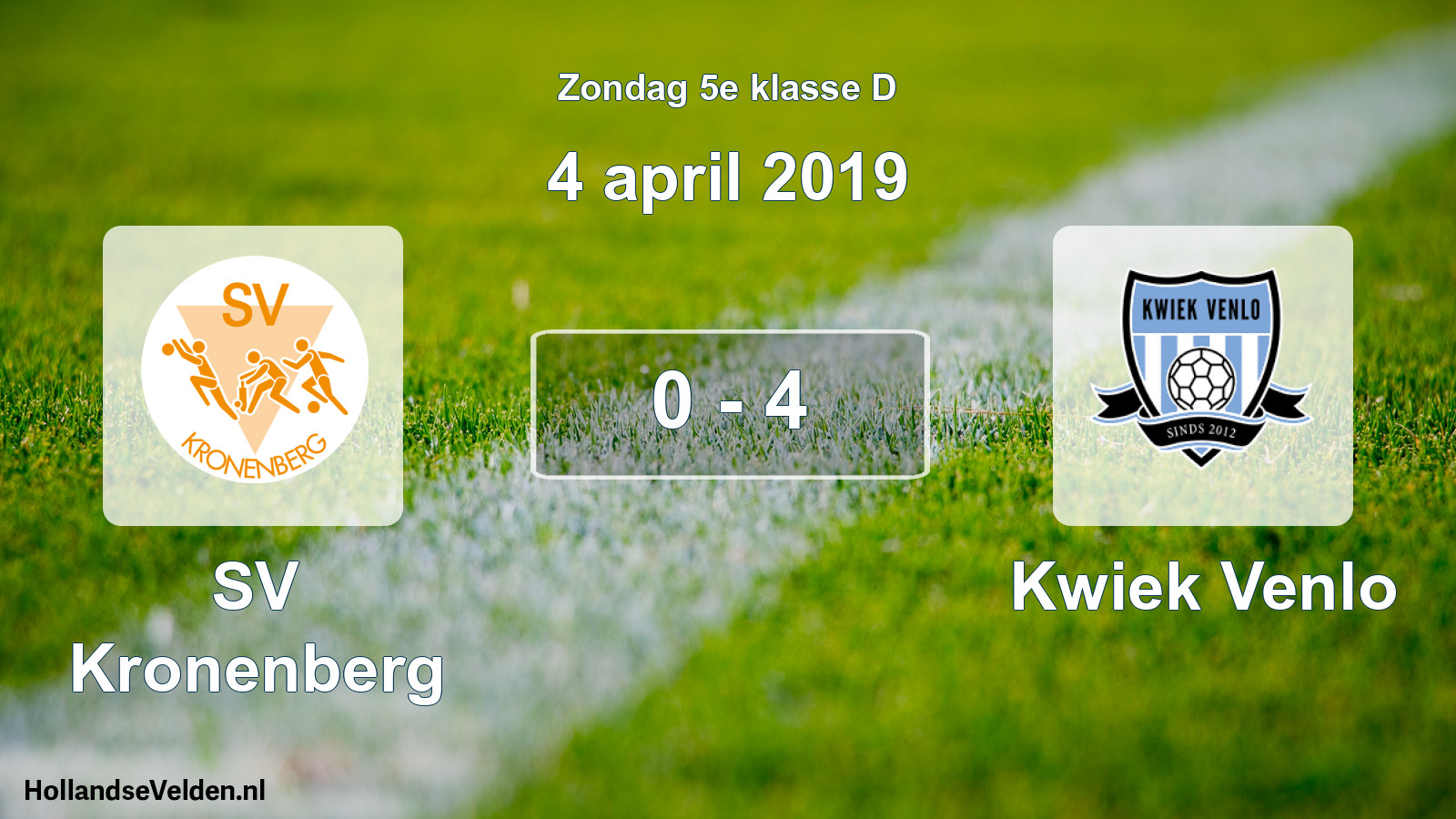 Total number of matches played: SV Kronenberg - Kwiek Venlo 0 - 4 (4 April 2019)