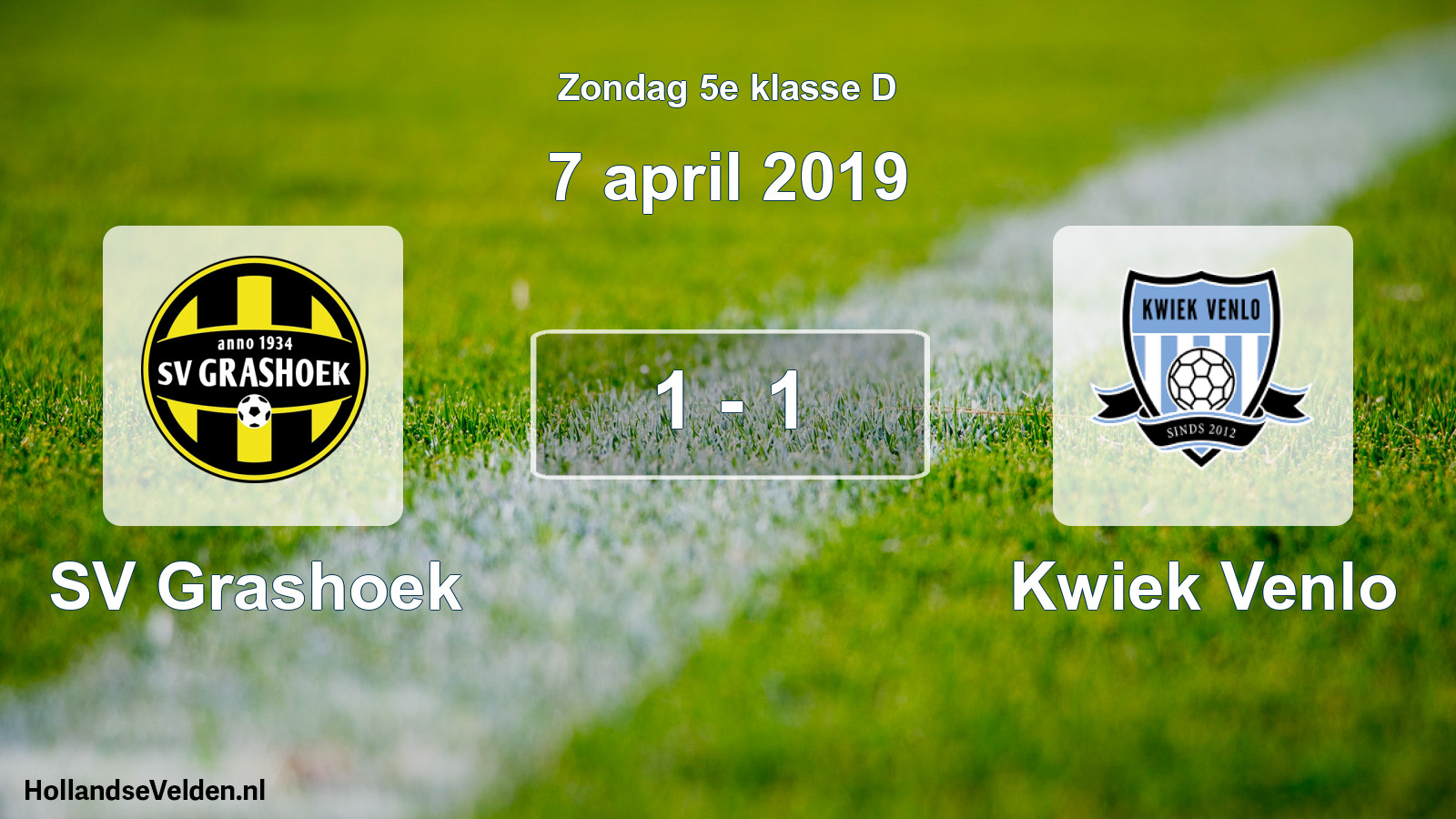 Total number of matches played: SV Grashoek - Kwiek Venlo 1 - 1 (7 April 2019)