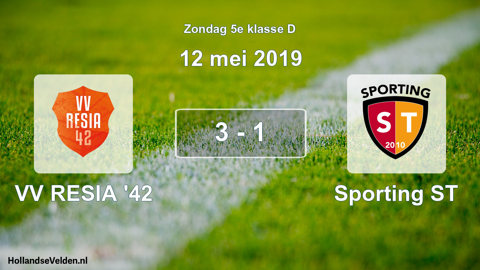 Total number of matches played: VV RESIA '42 - Sporting ST 3 - 1 (12 May 2019)