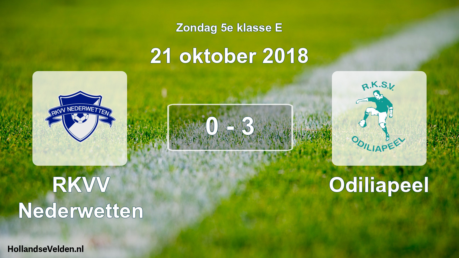 Total number of matches played: RKVV Nederwetten - Odiliapeel 0 - 3 (21 October 2018)