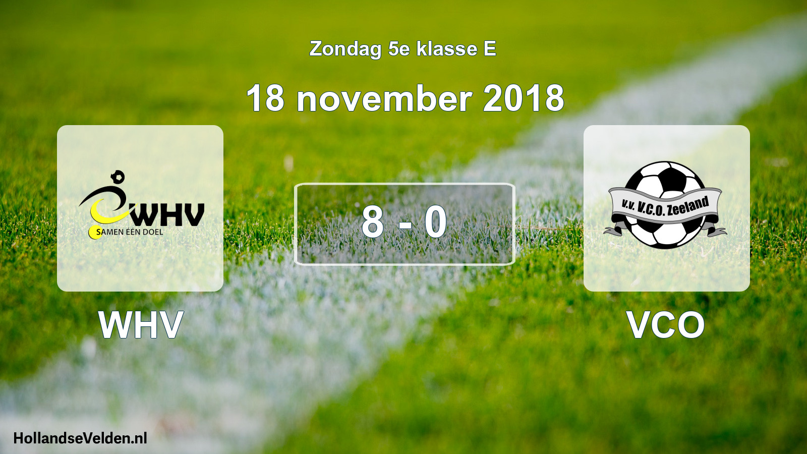 Total number of matches played: WHV - VCO 8 - 0 (18 November 2018)