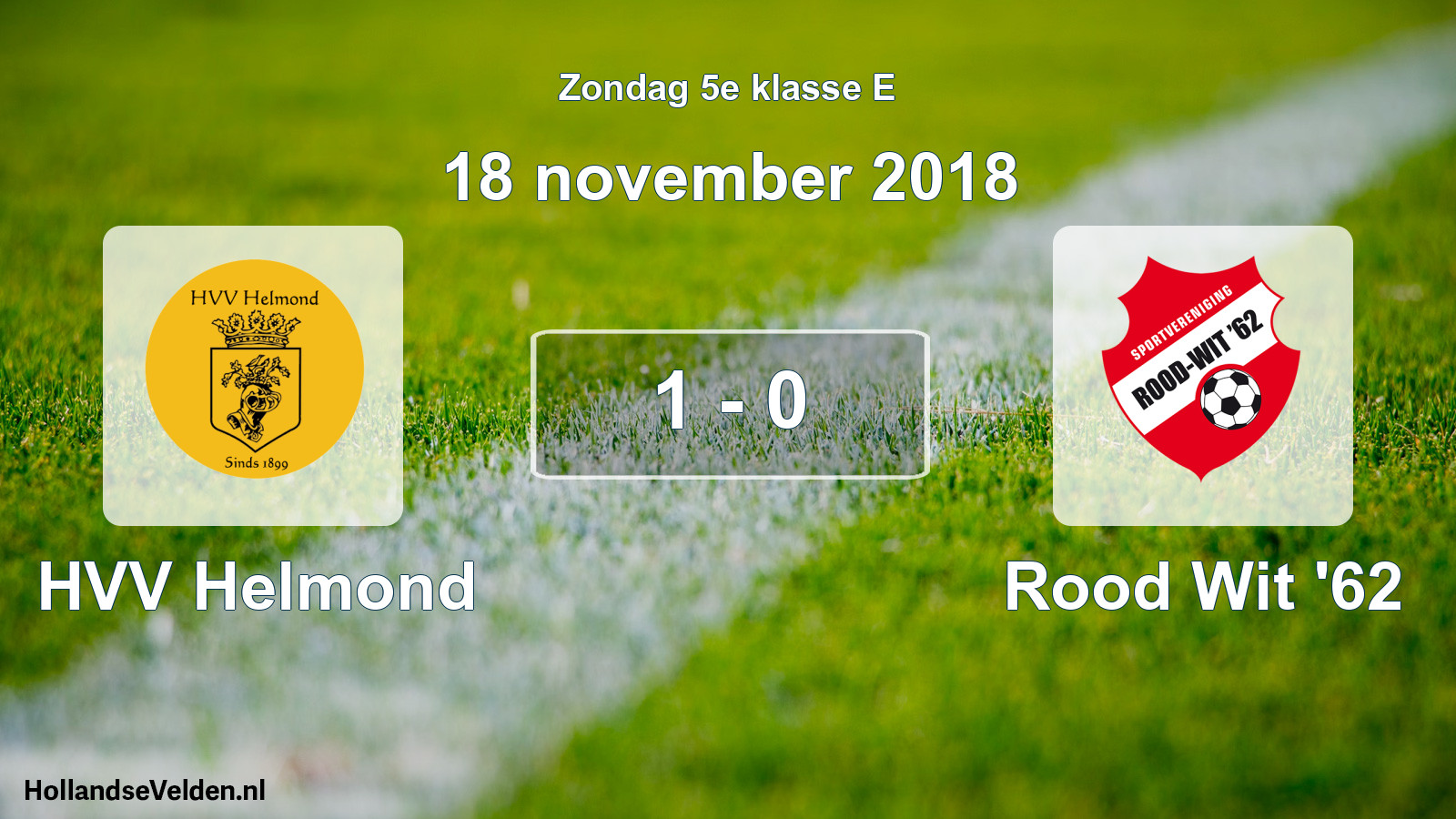 Total number of matches played: HVV Helmond - Rood Wit '62 1 - 0 (18 November 2018)