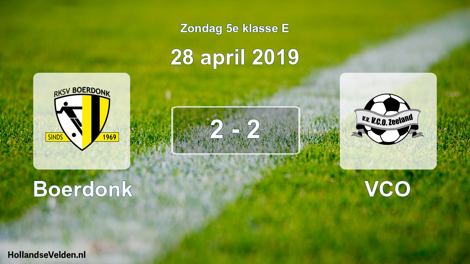 Total number of matches played: Boerdonk - VCO 2 - 2 (28 April 2019)