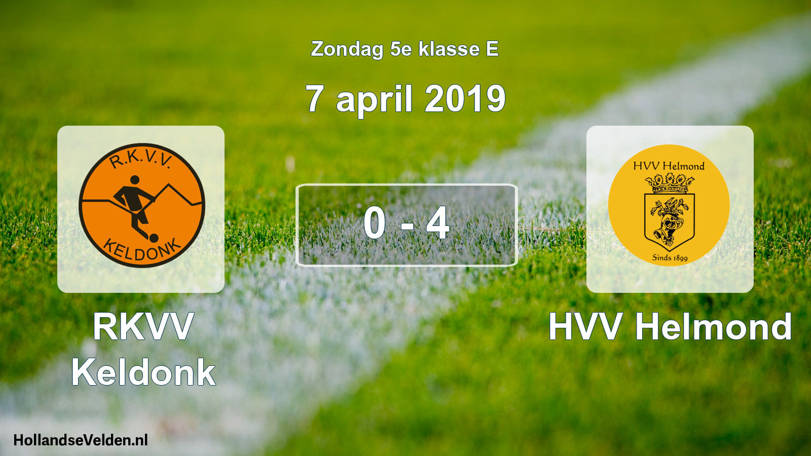 Total number of matches played: RKVV Keldonk - HVV Helmond 0 - 4 (7 April 2019)
