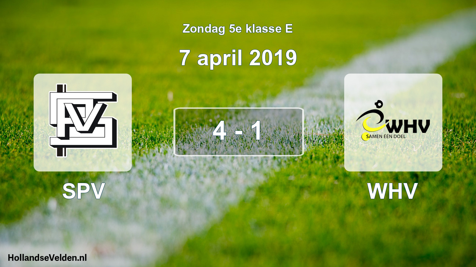Total number of matches played: SPV - WHV 4 - 1 (7 April 2019)