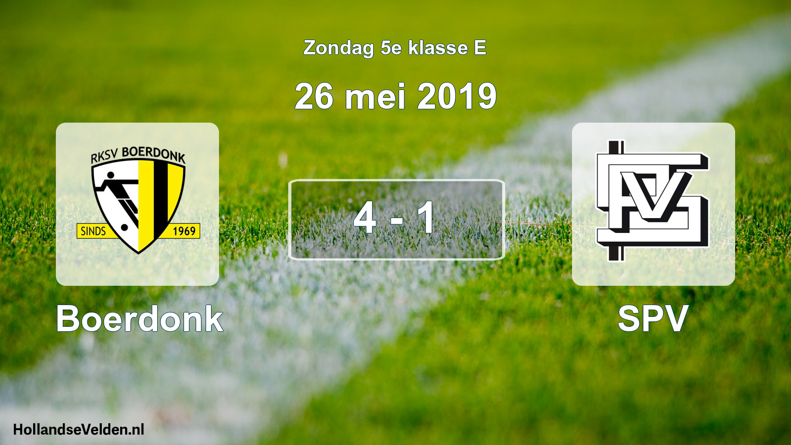Total number of matches played: Boerdonk - SPV 4 - 1 (26 May 2019)