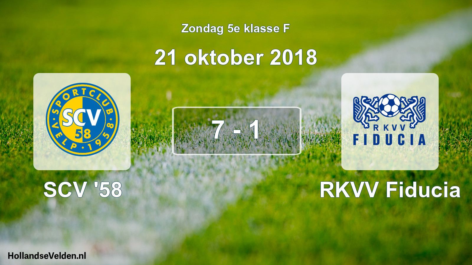 Total number of matches played: SCV '58 - RKVV Fiducia 7 - 1 (21 October 2018)