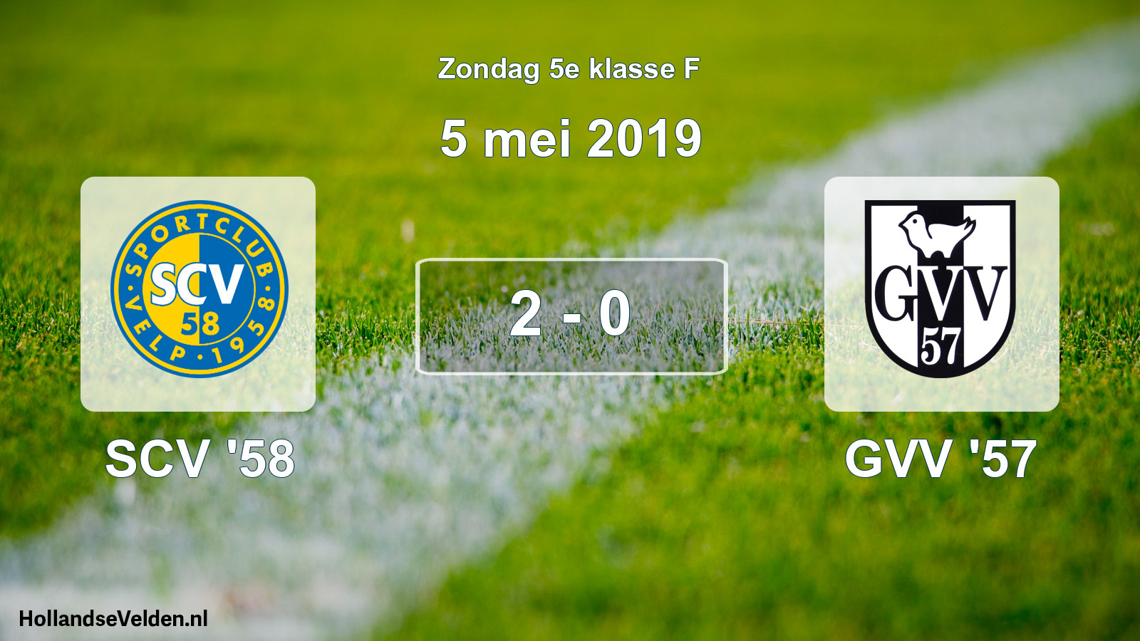 Total number of matches played: SCV '58 - GVV '57 2 - 0 (5 May 2019)