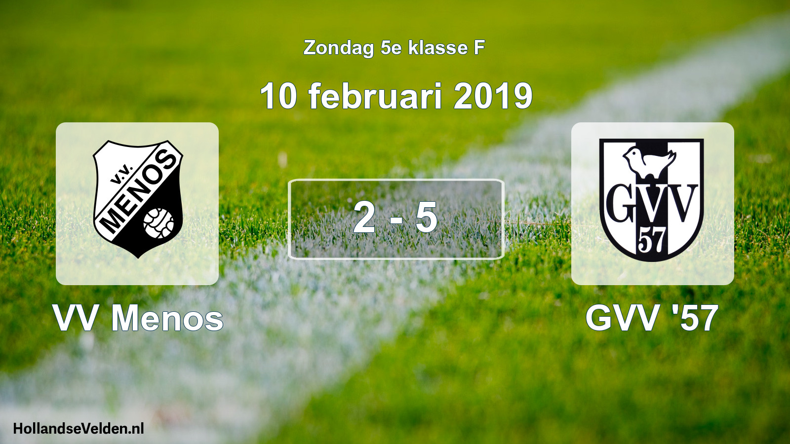 Total number of matches played: VV Menos - GVV '57 2 - 5 (10 February 2019)